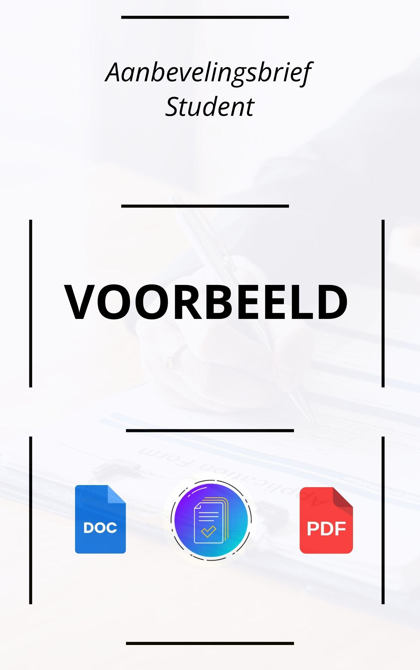 Aanbevelingsbrief Student
