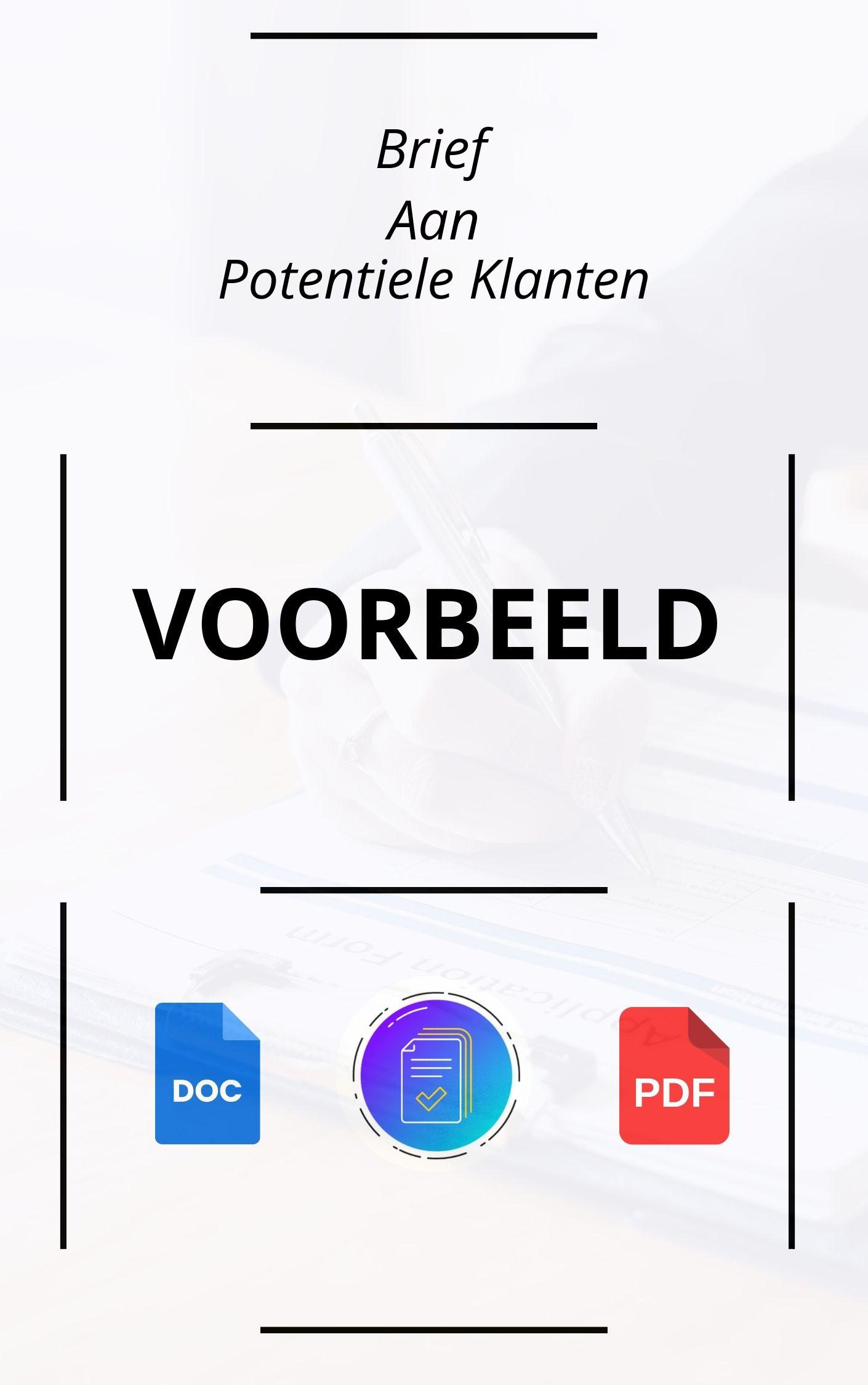 Brief Aan Potentiële Klanten