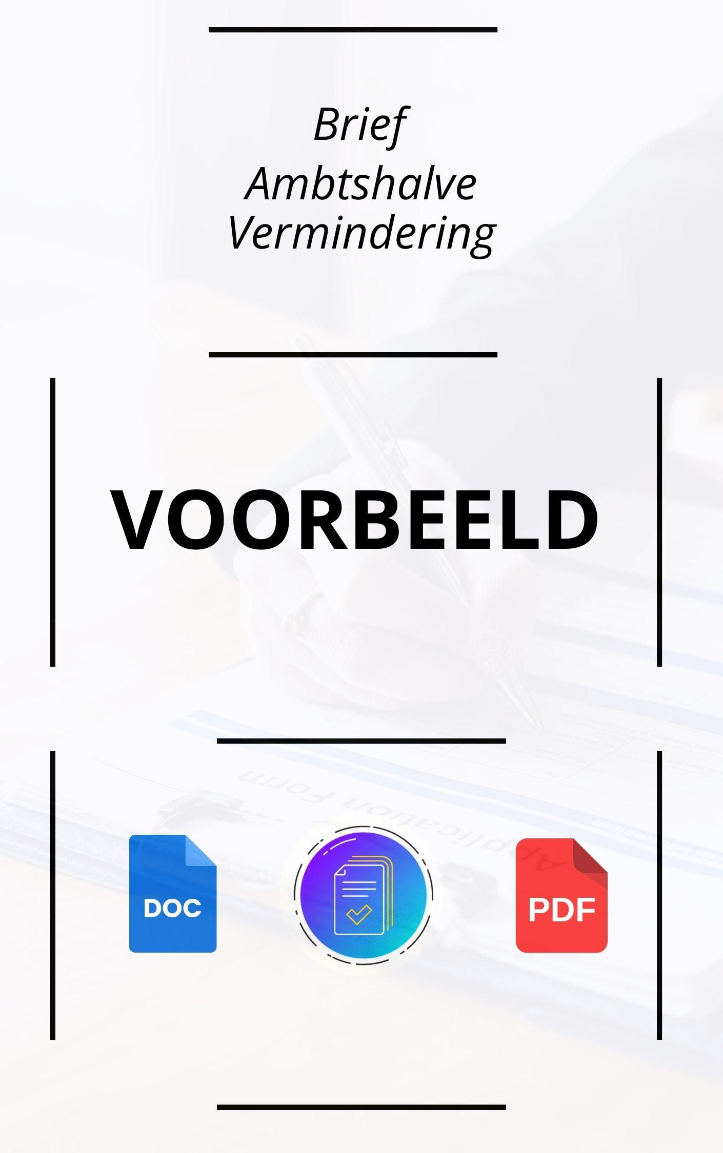 Brief Ambtshalve Vermindering