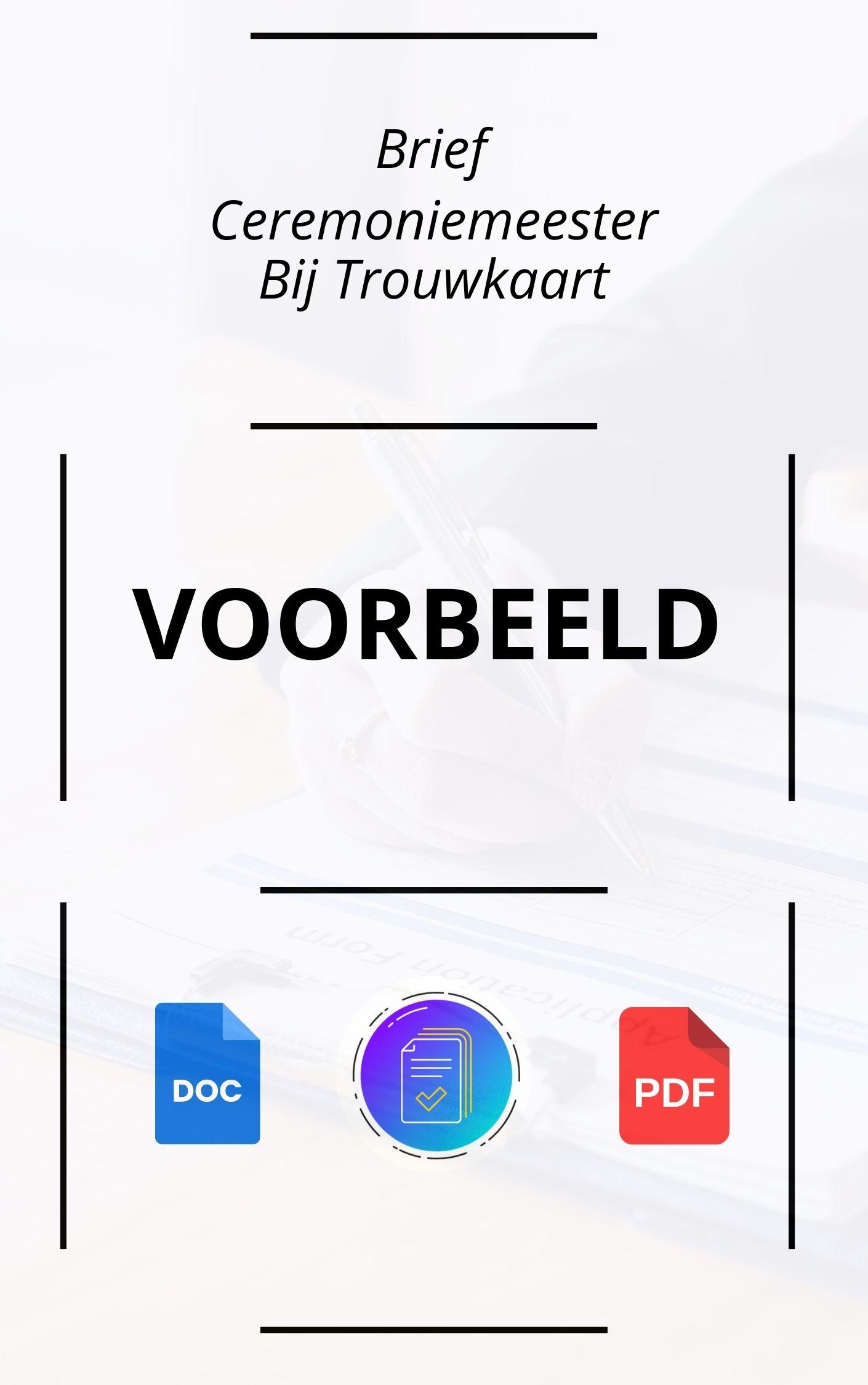 Brief Ceremoniemeester Bij Trouwkaart