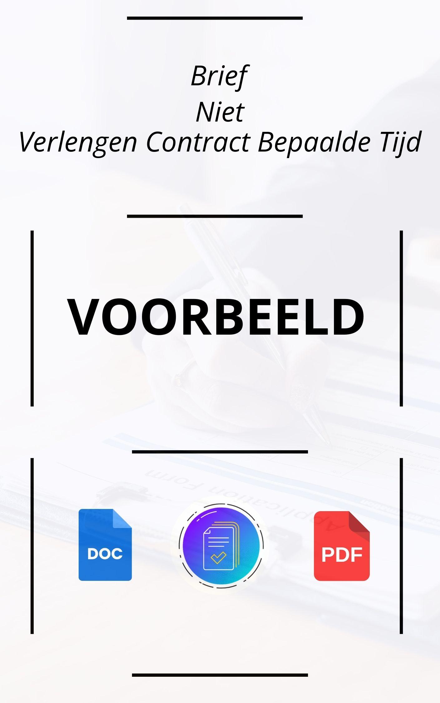 Brief Niet Verlengen Contract Bepaalde Tijd