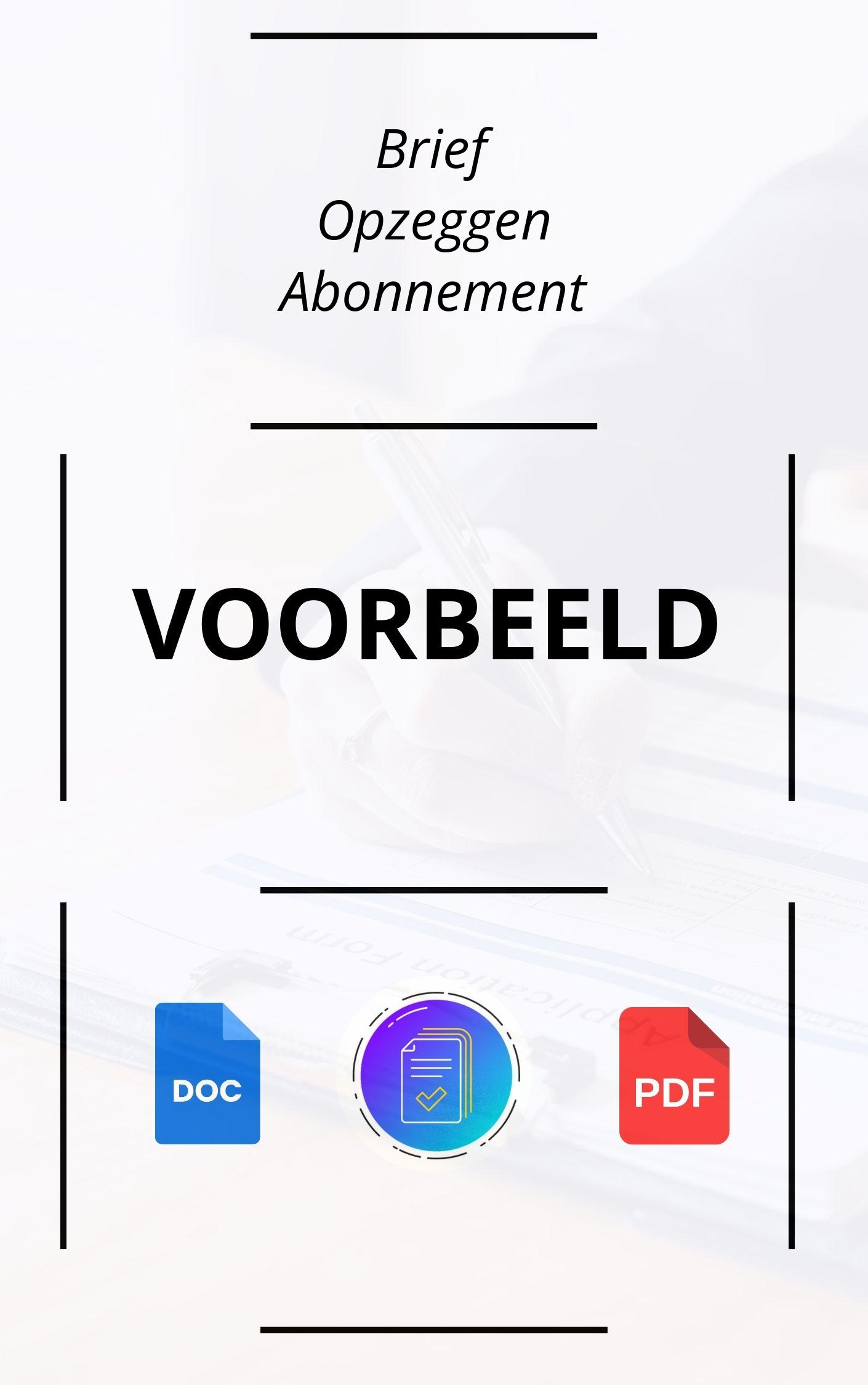Brief Opzeggen Abonnement