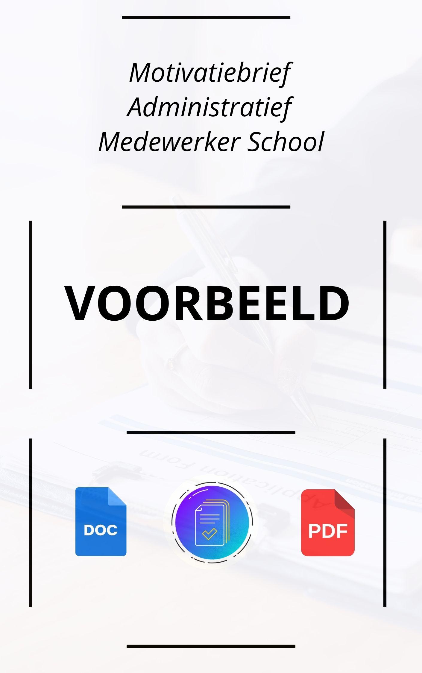 Motivatiebrief Administratief Medewerker School