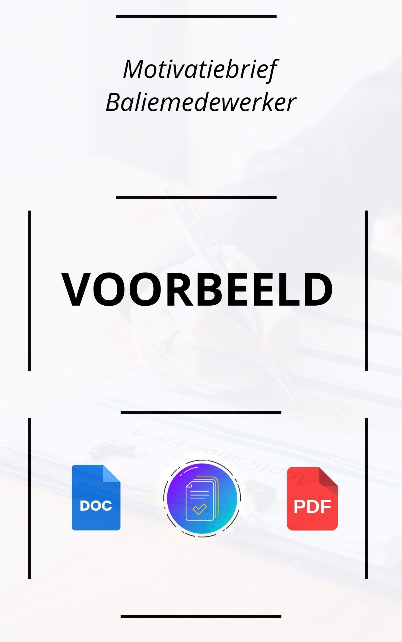 Motivatiebrief Baliemedewerker