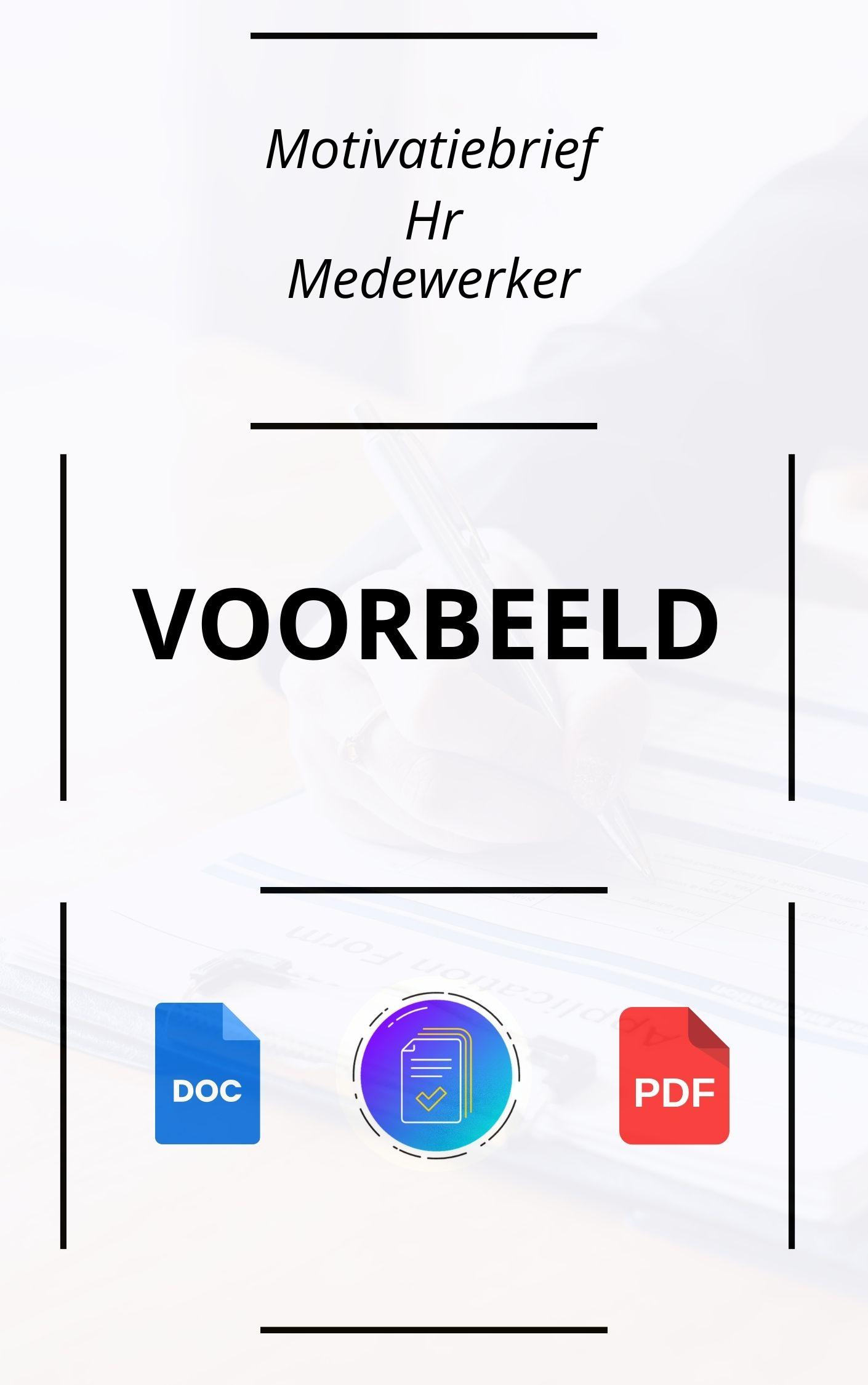 Motivatiebrief Hr Medewerker