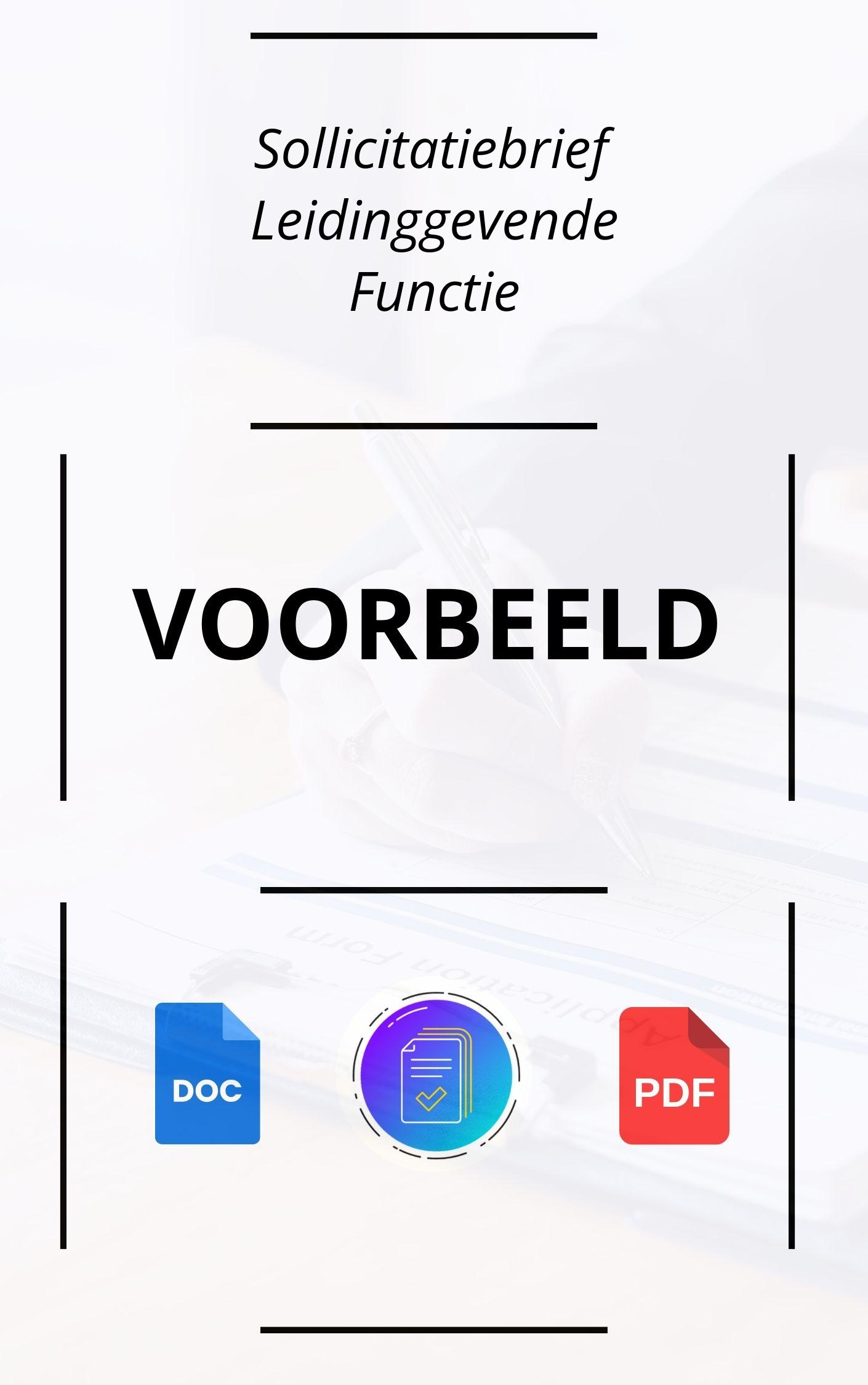 Sollicitatiebrief Leidinggevende Functie