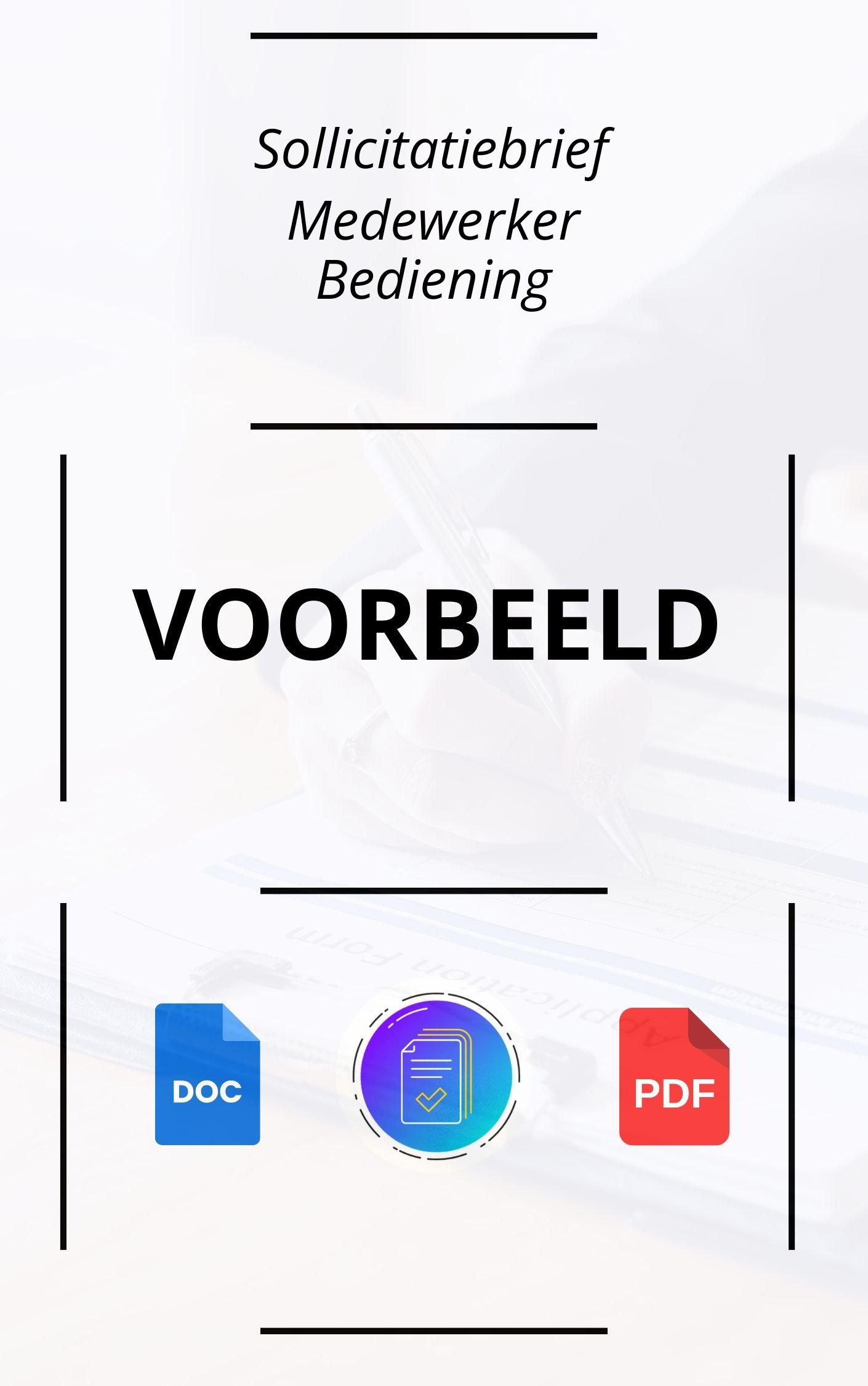 Sollicitatiebrief Medewerker Bediening